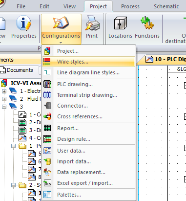 SOLIDWORKS Electrical Wire Menu