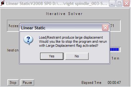 large displacement error message