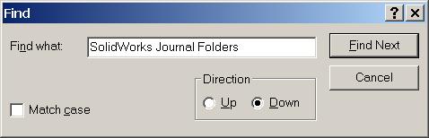 , SoidWorks could not create a journal file