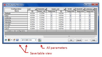 Multiple Configuration Tables