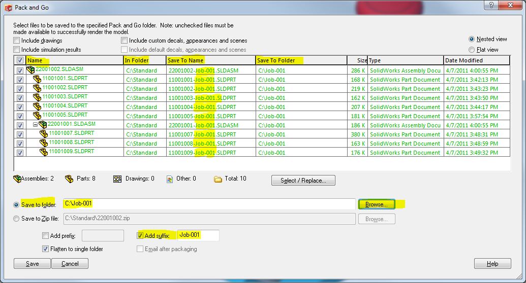 , Pack and Go: How do you strip out the prefix for a new job number?