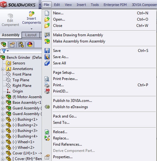 , Things you probably didn&#8217;t look at in the SOLIDWORKS File Menu