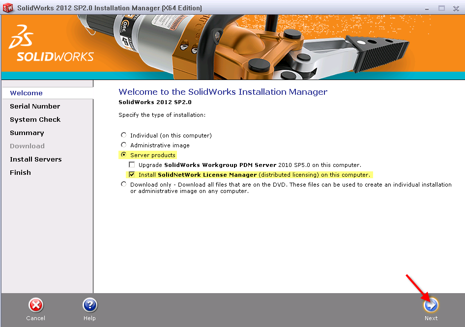 , Installing SolidNetWork License Manager 2012