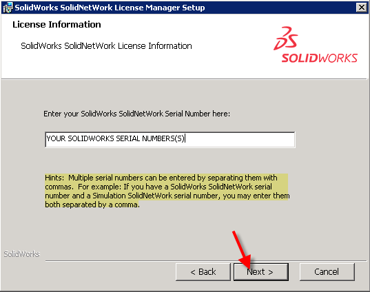 , Installing SolidNetWork License Manager 2012