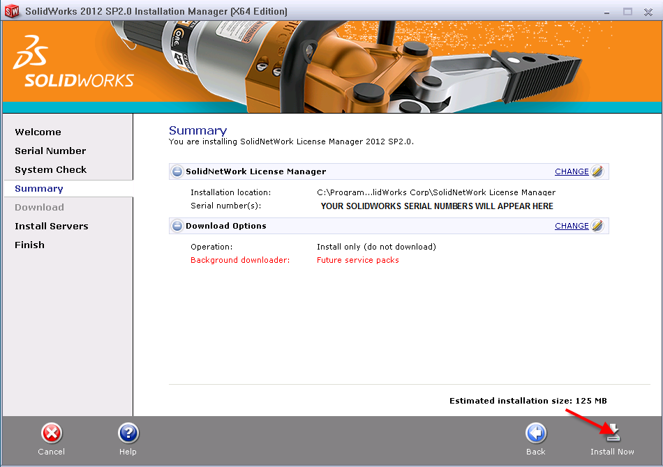 , Installing SolidNetWork License Manager 2012