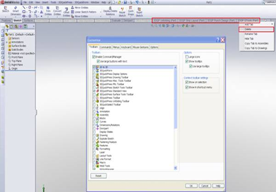 , How to set 3DQPress Command Tabs in SolidWorks