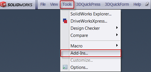 , How to set 3DQPress Command Tabs in SolidWorks