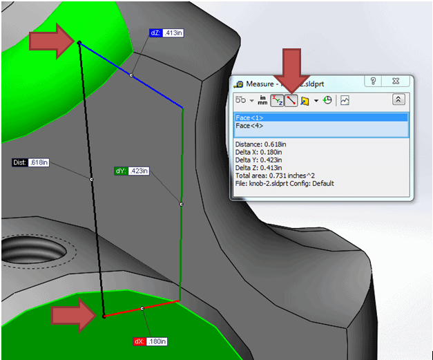 Point to point measure with arrows