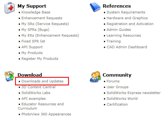 Solidworks_downloads_and_updates