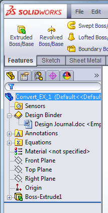 Design Binder in the Feature Tree