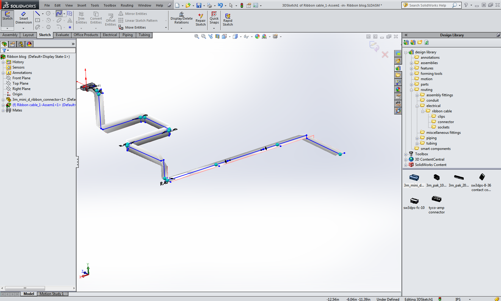 , SOLIDWORKS Routing Ribbon Cables
