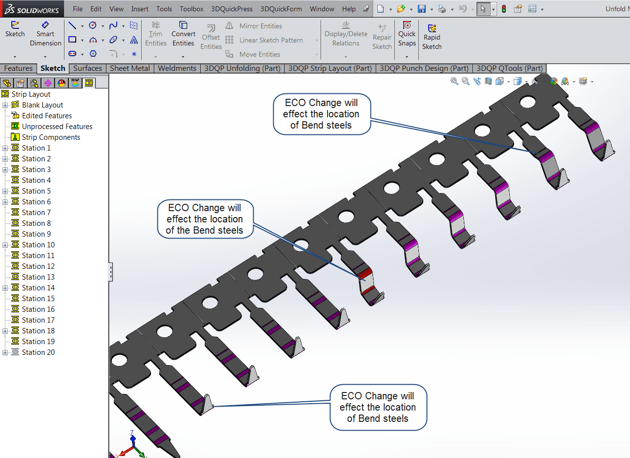 , How to update ECO changes to 3DQPress Punch Design inside SOLIDWORKS