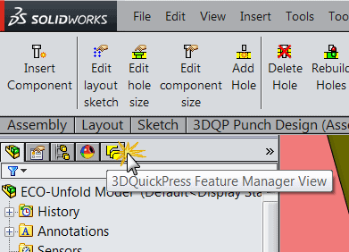 , How to update ECO changes to 3DQPress Punch Design inside SOLIDWORKS