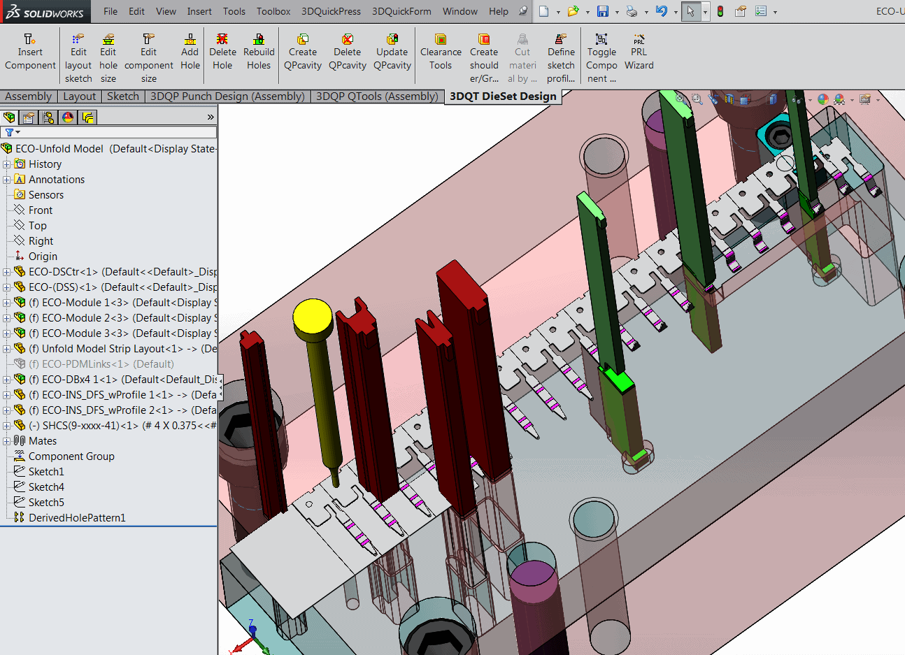 , How to update ECO changes to 3DQPress Punch Design inside SOLIDWORKS