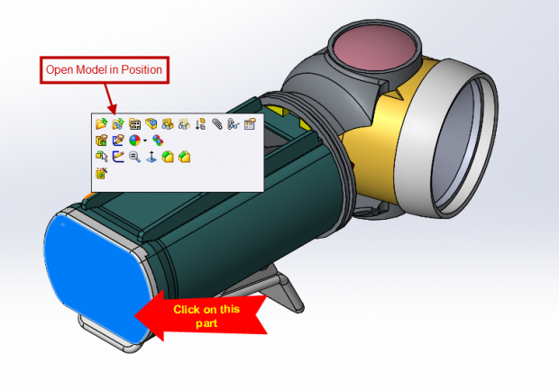 SOLIDWORKS 2015 Open model in position