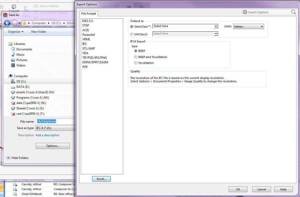 Save as export window 3