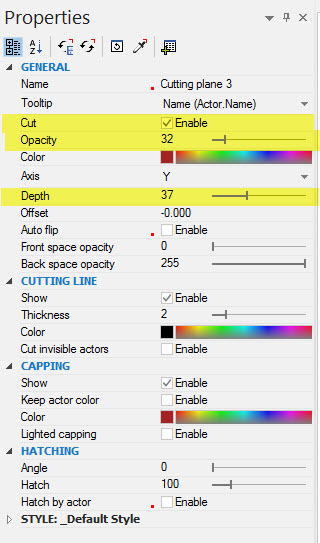 Properties highlighted