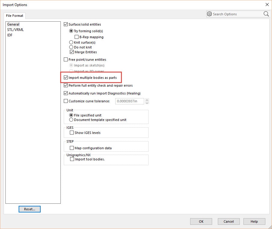 Opening up multibody step files and saving them as assemblies and individual parts_Step4a