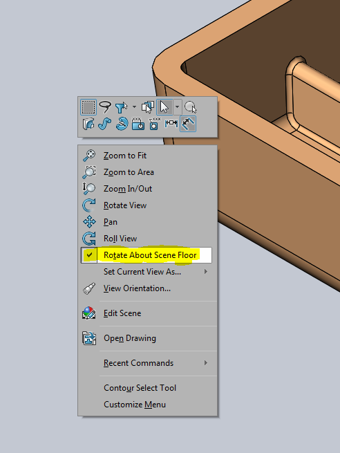 , SOLIDWORKS: Can&#8217;t rotate model 360 degrees.