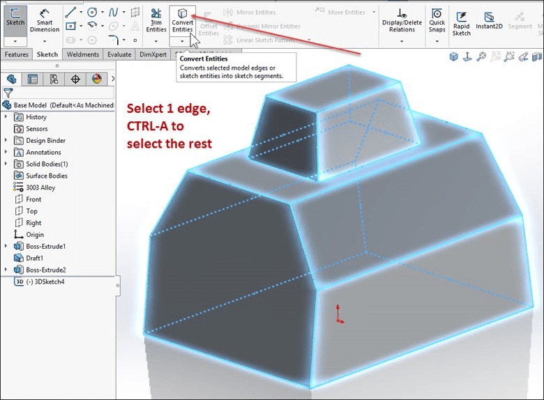 , Super Easy 3D Weldment Sketch in SOLIDWORKS 2016