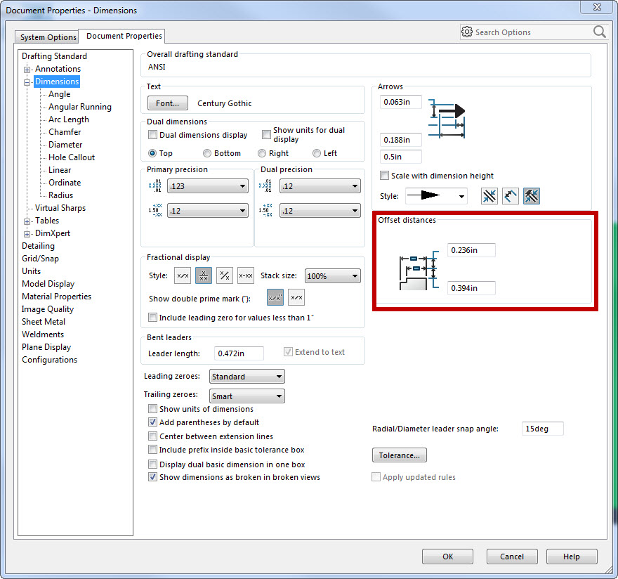 , How to manage the SOLIDWORKS Dimension Spacing Options