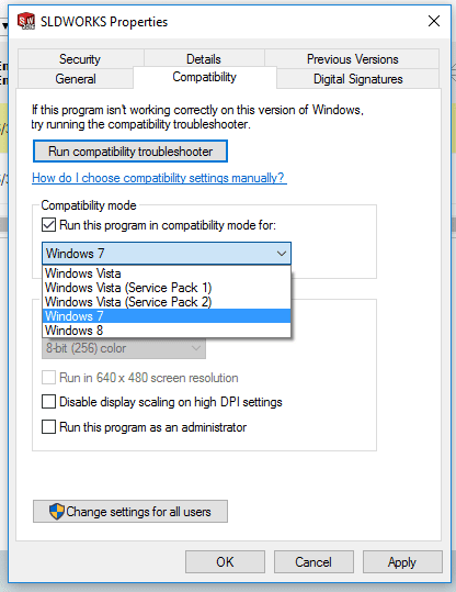 solidworks 2014 windows 10 compatibility