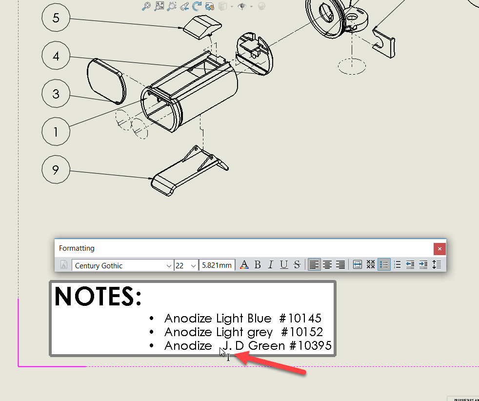 , SOLIDWORKS- Linking Assembly Balloons to Notes