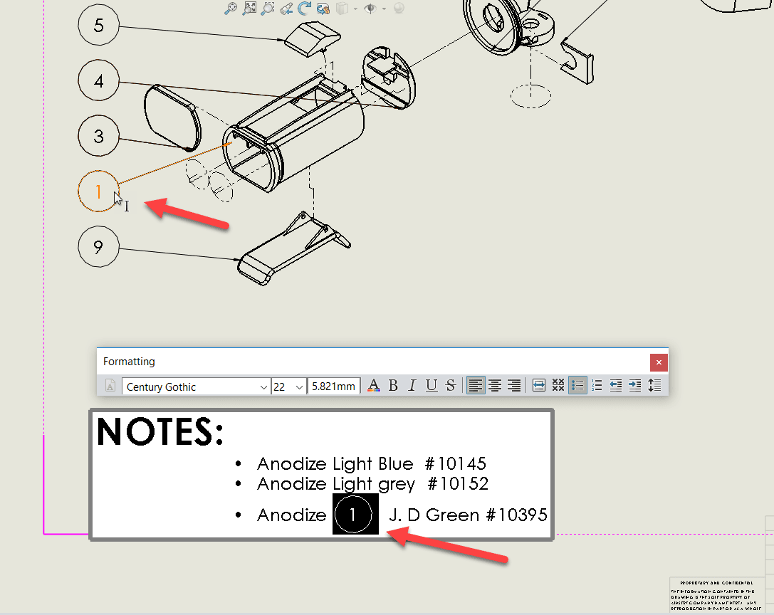 , SOLIDWORKS- Linking Assembly Balloons to Notes