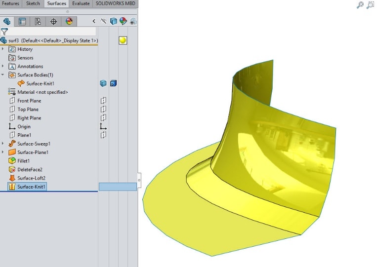 , Chamfering Surfaces in SOLIDWORKS