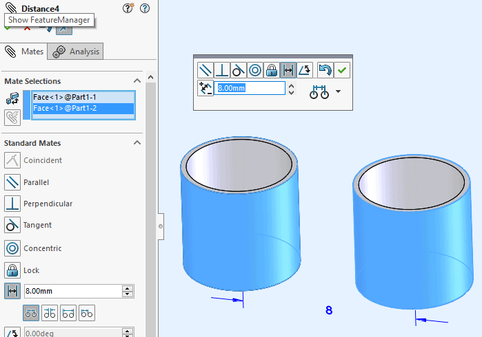 , SOLIDWORKS 2017 What’s New: Distance Mates to Cylindrical Components – #SW2017