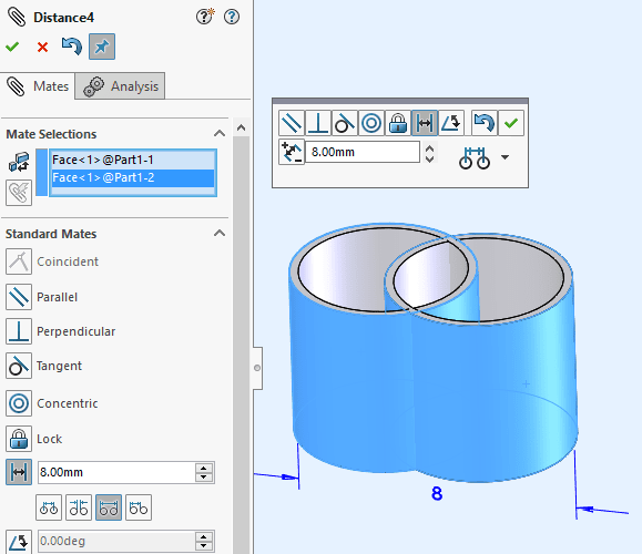 , SOLIDWORKS 2017 What’s New: Distance Mates to Cylindrical Components – #SW2017