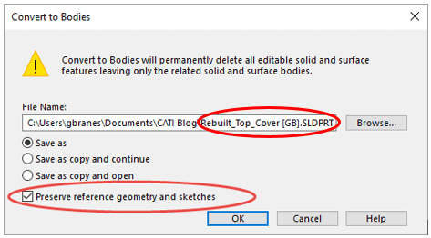 , SOLIDWORKS 2017 What’s New: Converting Features to Bodies and Surfaces – #SW2017