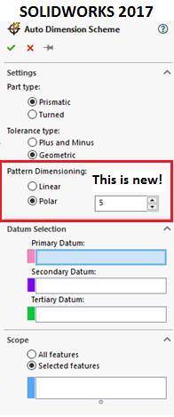 , SOLIDWORKS 2017 What’s New: DimXpert – #SW2017