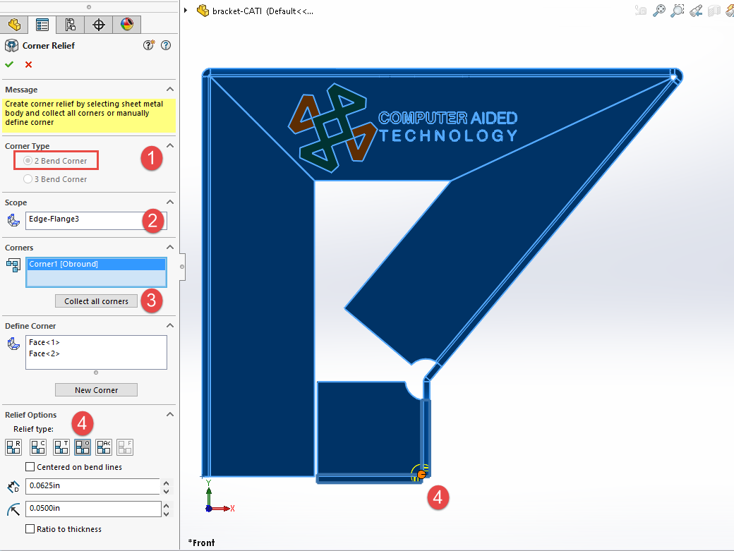 , SOLIDWORKS 2017 What’s New: Sheetmetal Corner Relief – #SW2017