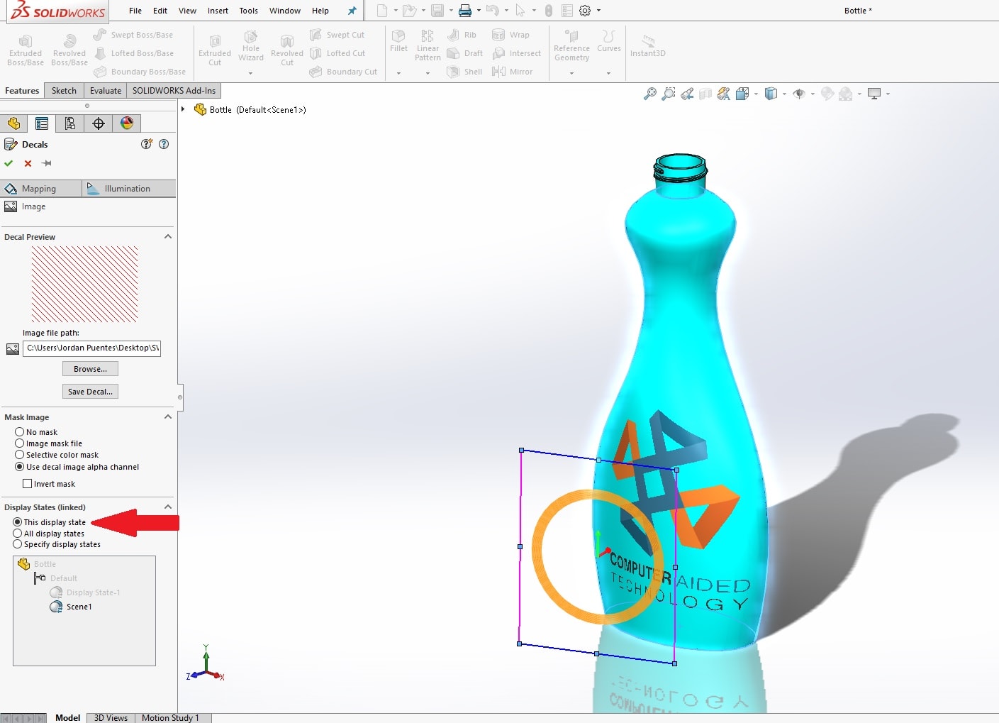 , SOLIDWORKS 2017 What’s New: Controlling Decals and Scenes by Display States – #SW2017