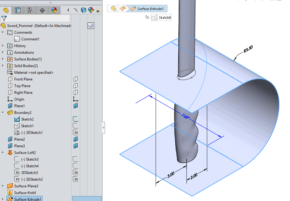 surface extrude1