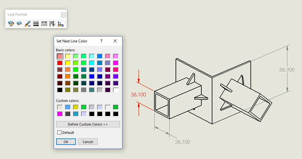 Solidworks Drawing Dimension Color