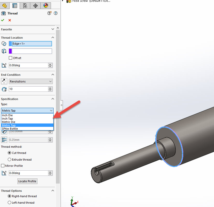 download thread profiles solidworks