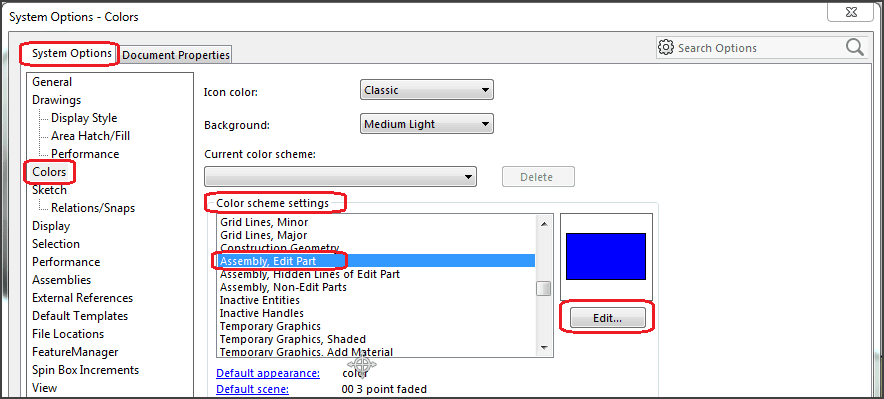 Setting-Parts-to-be-colored-and-opaque-when-editing-in-SOLIDWORKS-5