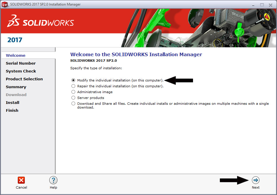 solidworks installation manager welcome screen