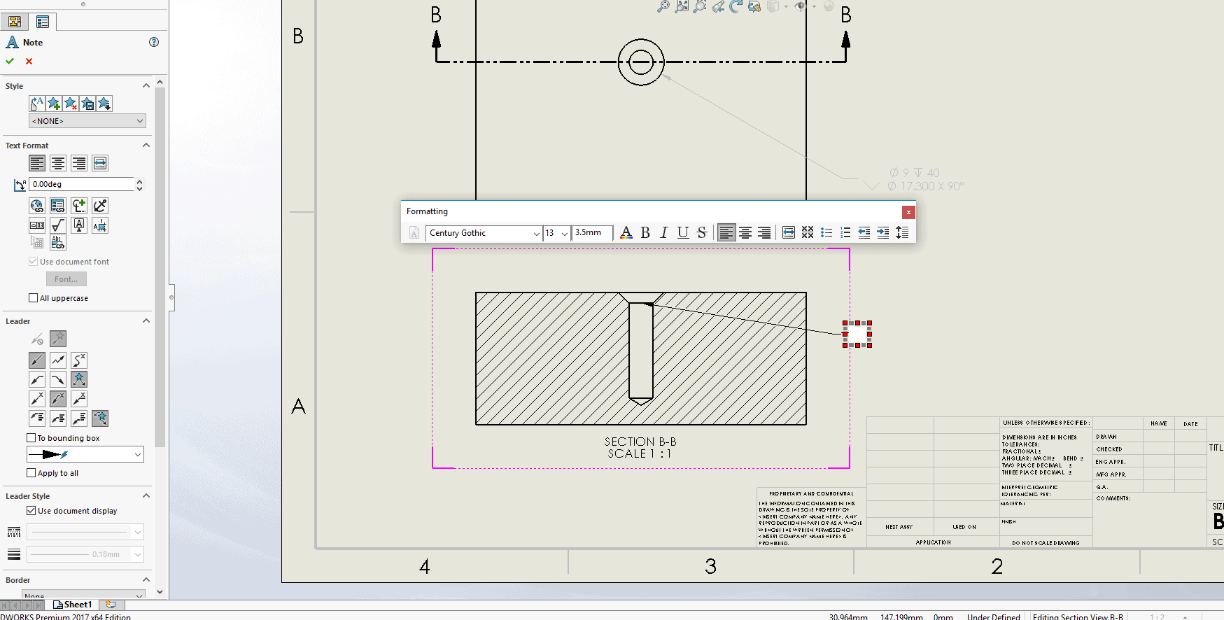 SOLIDWORKS Tutorial Hole Callout In A Section View