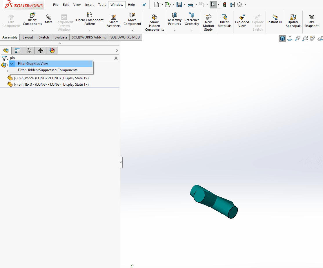 , SOLIDWORKS: Filtering the FeatureManager Design Tree