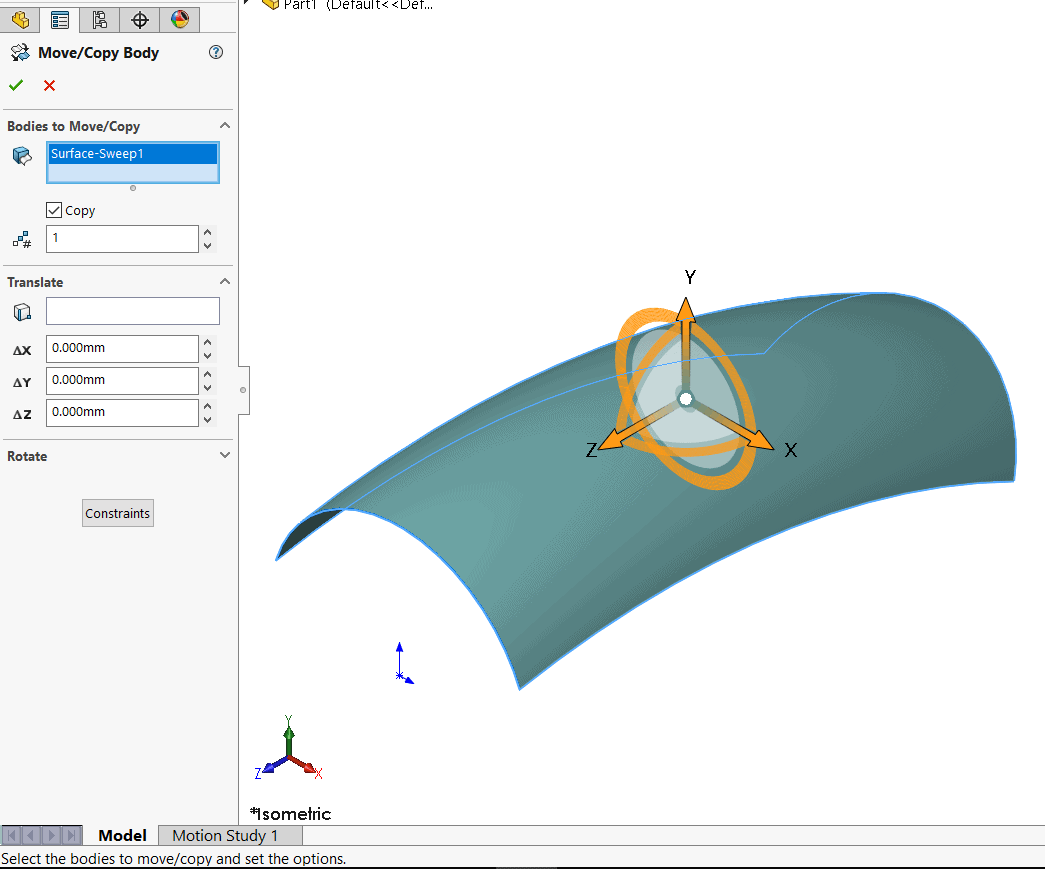 , Wondering how to copy a surface in SOLIDWORKS?