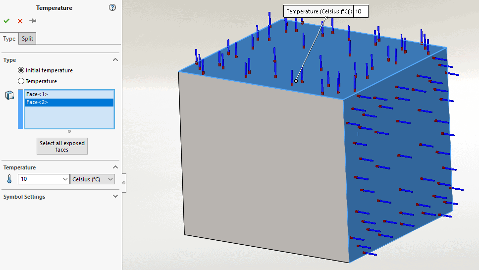 , What temp is assumed when no temp is applied in SOLIDWORKS Simulation?