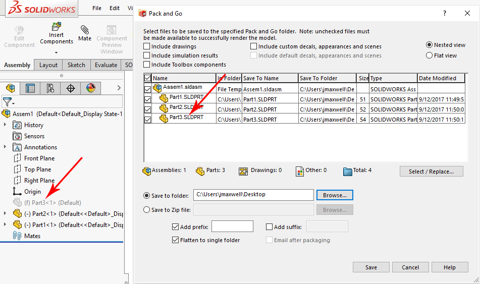 , SOLIDWORKS 2018 What’s New – Include or Exclude Suppressed Components in Pack and Go – #SW2018