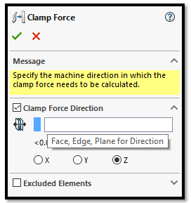 , SOLIDWORKS 2018 What’s New – Plastics: Clamp Force in Machine Opening Direction – #SW2018