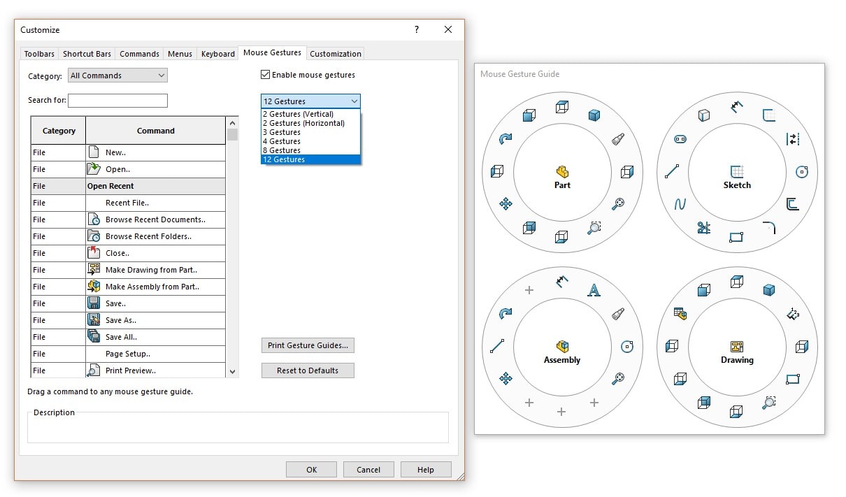 , SOLIDWORKS 2018 What’s New – Mouse Gestures – #SW2018