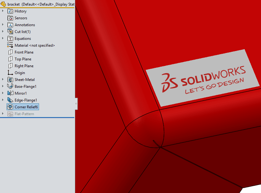 , SOLIDWORKS 2018 What’s New – SOLIDWORKS Sheet Metal Three Bend Corner Relief – #SW2018
