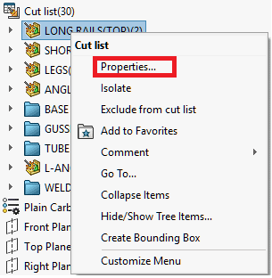 , SOLIDWORKS 2018 What’s New – Linking a Cut List Folder to a Custom Property – #SW2018