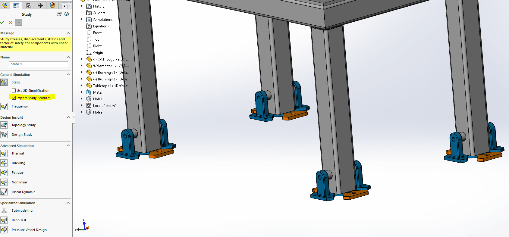 , SOLIDWORKS 2018 What’s New – SIMULATION-Import Study Features into Assemblies – #SW2018